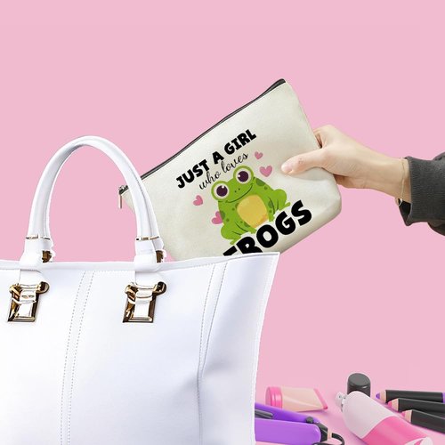 Cute Frog Makeup Bag Frog Gifts Funny Frog Lover Gifts for Women Cosmetic Bag Frog Stuff Birthday Graduation Gifts for Animal Lovers Girls Sister Daughter Niece Christmas Mothers Day Toiletry Bag