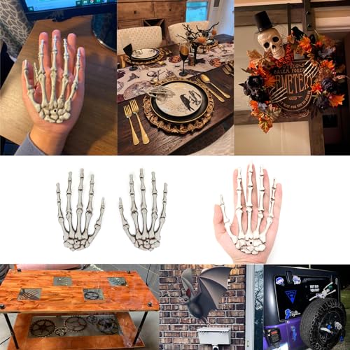 Realistic Life Size Skeleton Hands for Halloween Props and Decorations - 1 Pair