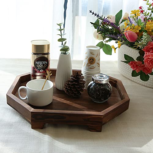Wooden 3-Tier Rustic Black Serving Tray Farmhouse Cupcake Stand & Kitchen Organizer