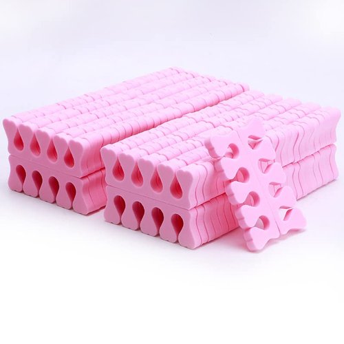 100PCS Sponge Toe Separators for Pedicure, Soft Toe Spreader Nail Art Finger Separator Divider Spacer Manicure Pedicure Tool for Nail Polish Salon Supplies (Pink)