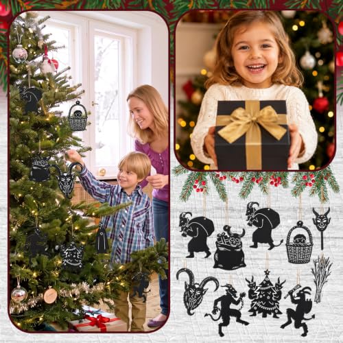 Krampus Iron Christmas Ornaments Set - Horror Hanging Decorations, 8 Variation