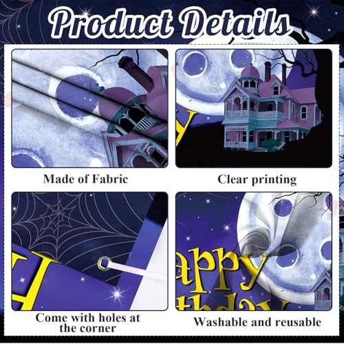 Large Button Eye Birthday Banner Backdrop - Halloween Horror Cartoon Party Decor