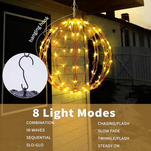 16 Inch Christmas Light Balls - Warm White, 3 Pack Outdoor Decorations