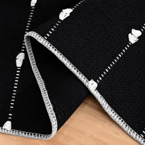 Rustic Cotton Woven Table Runner 12x60 Inch Farmhouse Halloween Decor