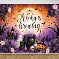 Halloween Baby Shower Backdrop 10x8ft Purple Spooky Cauldron & Moon Variation of THIS listing