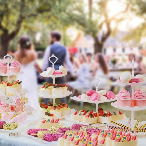 White 15-Piece Dessert Table Display Set Cake Stands Cupcake Holders Party Trays