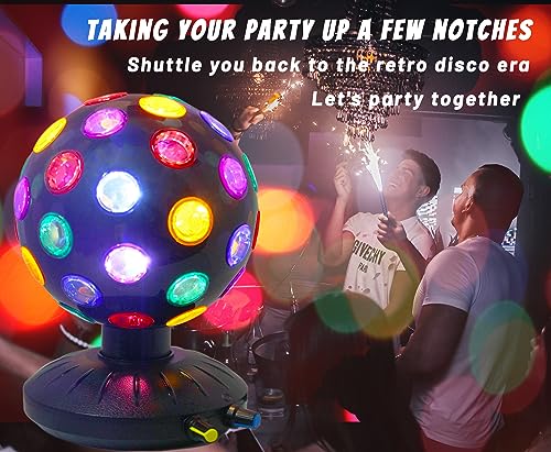 Disco Ball LED Night Light Projector Black - 360° Rotation, Adjustable Brightness & Speed, Indoor/Outdoor Party Decor