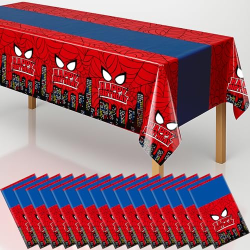 Spider Birthday Tablecloths 16 Pack - 54x108 Inches Superhero Party Supplies - Variation of THIS Listing