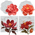 Flower Silicone Mold Set of 4 - Peony, Camellia, Magnolia, Lily - Style D