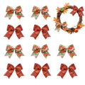 Fall Pumpkin & Buffalo Plaid Wreath Bows Set of 10 - Autumn Decor