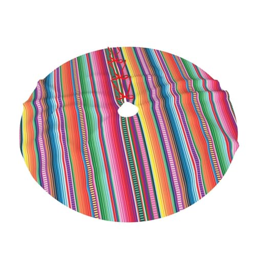 Majoug Mexican Blanket Serape Stripe Christmas Tree Skirt 36" Holiday Decor