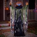 72-Inch Halloween Animatronic Ghost Pumpkin Decor with Sound-Activated Features for Outdoor Yard and Garden