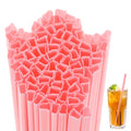 Potchen 100 Pcs Pink Halloween Ghost-Shaped Plastic Drinking Straws