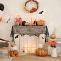 Halloween Fireplace Scarf - Black Lace Spiderweb Mantle Decoration 18x96 Inch Spider Web Design