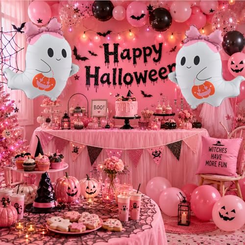 Halloween Ghost Balloons Set - 6 Foil Party Decorations for Halloween & Themed Events