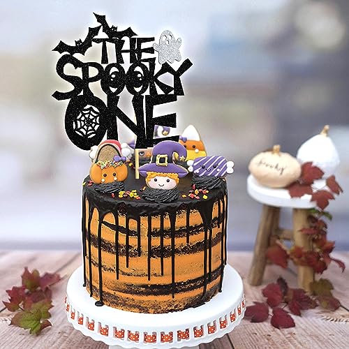 Halloween Ghost Spider First Birthday Cake Topper - Spooky Party Decor