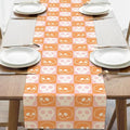 Skeleton Halloween Table Runner 13x72in Pink Orange Skull Checkerboard Decor - Variation of THIS listing