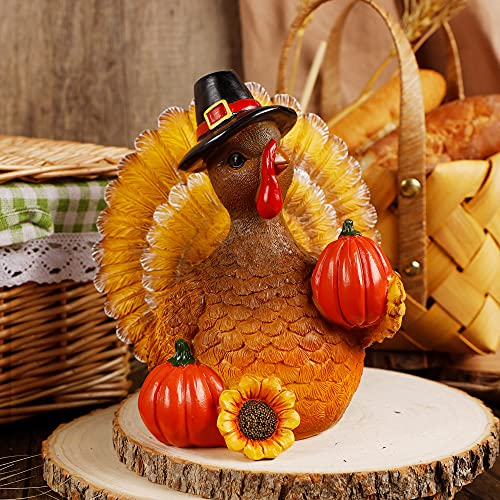 Thanksgiving Turkey Tabletop Decor - Autumn Fall Harvest Centerpiece