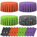 12 Pack Halloween Spiderweb Round Tablecloths - Multicolor Spooky Party Decor