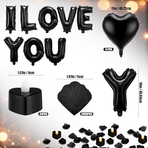 Black I Love You Balloons Set for Romantic Decor - Variation of THIS listing
