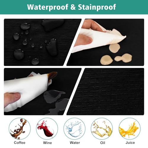 Rectangle Tablecloth for 4ft Folding Tables - Black 30x48 Inches, Pack of 6
