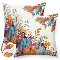 Dark Blue Fall Waterproof Outdoor Pillow Covers 20x20 Set of 2