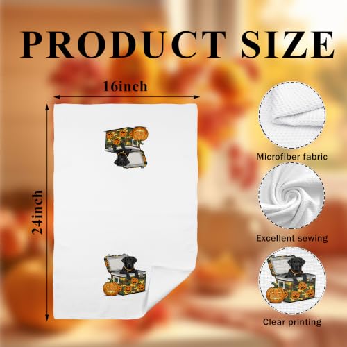 Halloween Black Lab Pumpkin Kitchen Towels - 16x24 Inch, 30 Color Variations