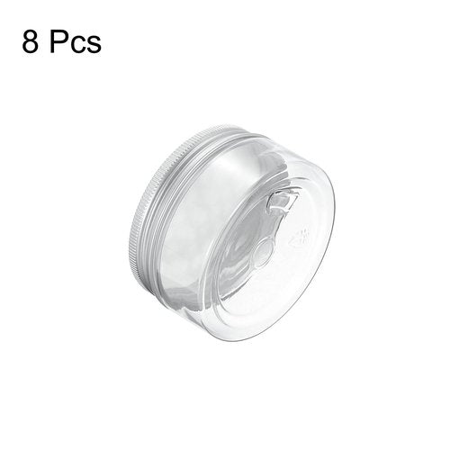 HARFINGTON 8 Pcs Empty Scent Beads Storage Container 3oz/80ml Air Freshener Tins Round Refillable Spice Containers Plastic Jars Sample for Travel Storage