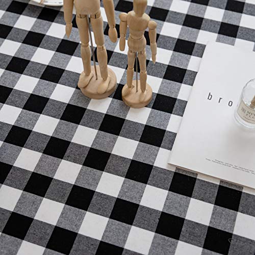 Checkered Table Cover 54x84 Inch - Black & White Wrinkle-Resistant Polyester, Holiday & Party Decor (Variation of THIS listing)