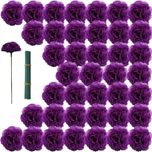 Purple Artificial Marigold Flowers Set of 100 for Day of the Dead & Festivals - Faux Silk Decor