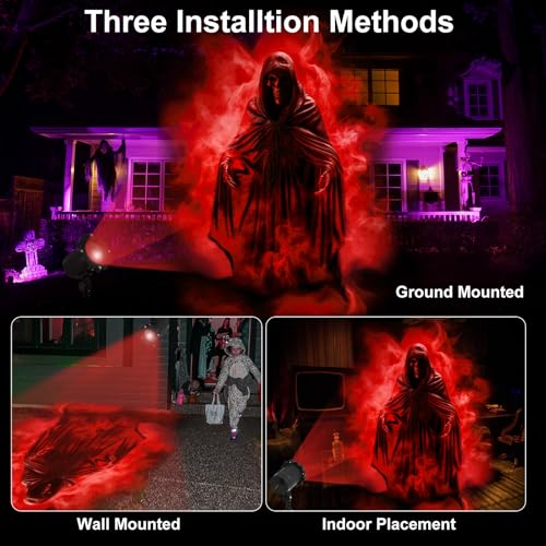Halloween Ghost Projector Light Outdoor Decoration - Red Ghost Dynamic Pattern