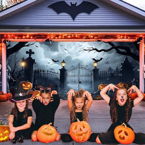 Halloween Garage Door Banner - Terror Gate 7x16Ft - Outdoor Haunted Decorations (Variation of THIS listing)