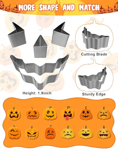 Pumpkin Carving Kit Tools Set - Halloween Stainless Steel Stencils & Accessories - Variation 27