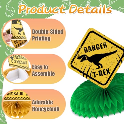 Dinosaur Party Decorations Honeycomb Centerpieces - Dinosaur Variation
