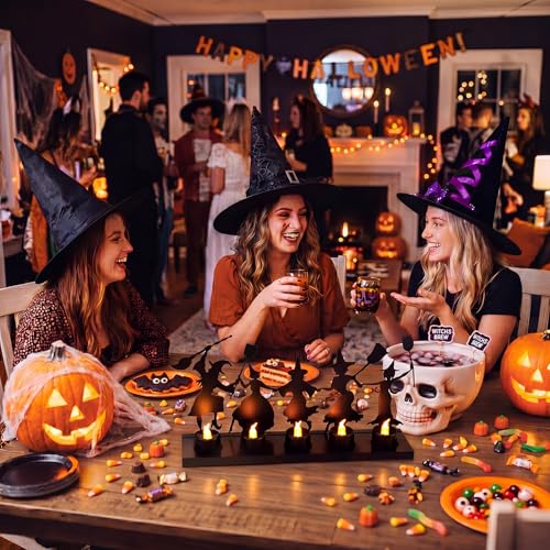 Bucherry Halloween Dancing Witches Metal Candle Holder with LED Decor - Variation of Dancing Witches