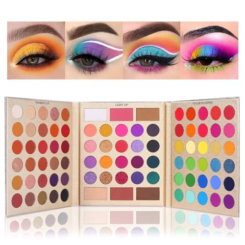 Eyeshadow Palette with 86 Colors and Brush Set - Matte, Shimmer & Glitter, Valentine's Day Gift