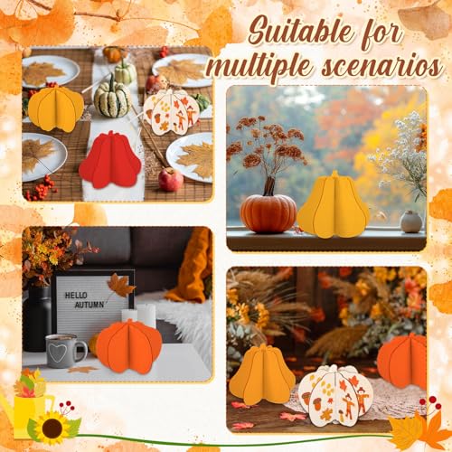 Laser Lines 4.7 Inch Wooden Pumpkin Fall Decor - DIY Thanksgiving Pumpkin Cutouts, 36 Pieces