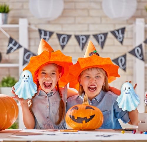 Blue Ghost Halloween Invitations Card Set - 25 Pack with Envelopes & Stickers