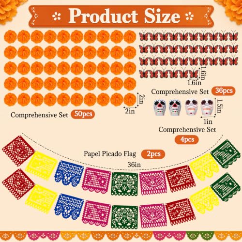 Mini Day of the Dead Ofrenda Decorations Set - 80 Pieces for Small Altars & Table Display
