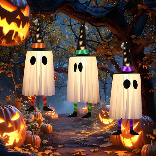 Halloween Hanging Spirit Lights Set of 3 with Cone Caps & Dynamic Effects