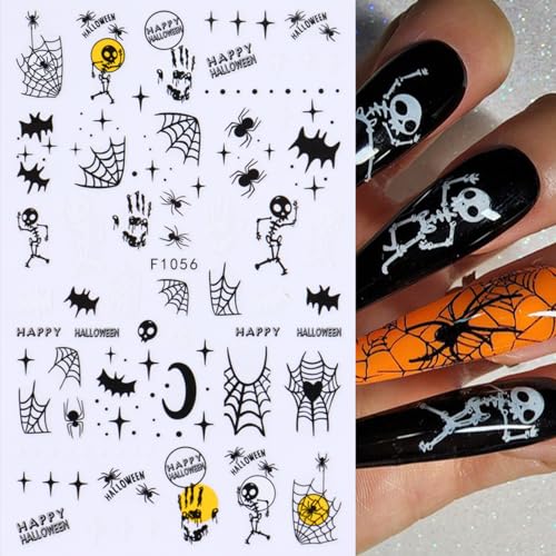Halloween Spider Web Nail Stickers 5 Sheets Luminous Ghost Skeleton Design - Variation of THIS listing 284