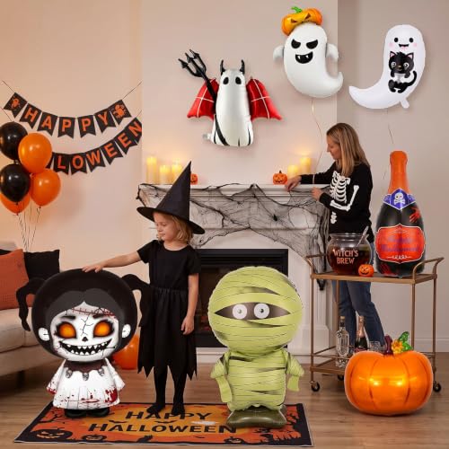 Halloween Balloons Set - 7pcs Cute Demon Mummy Ghost Pumpkin with Variation Balloon-8