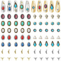 Western Nail Charms Set - 70pcs 3D Turquoise Cowboy Nail Art Decorations