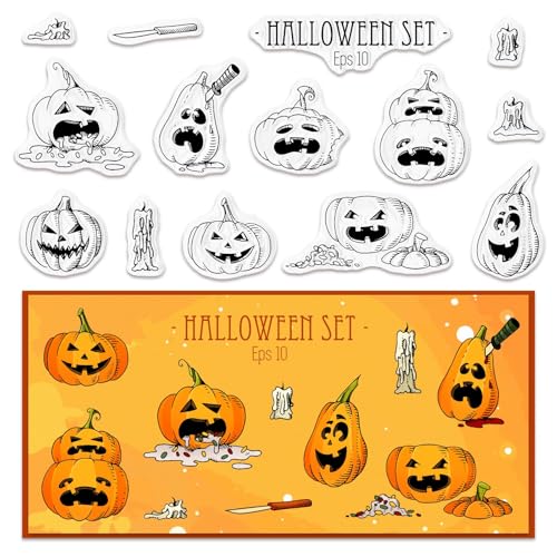 Halloween Words Clear Stamp Set for Card Making and Scrapbooking - Nk-051