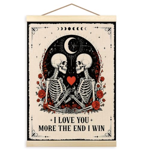 Gothic Skeleton Wall Art Poster Frame 12x16 Inch - Skeleton-1 Variation