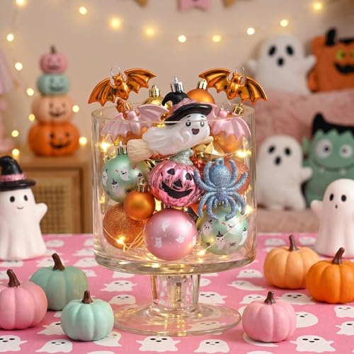 Halloween Ghost Tree Ornaments Set - Shatterproof Hanging Decorations, 40 Pieces