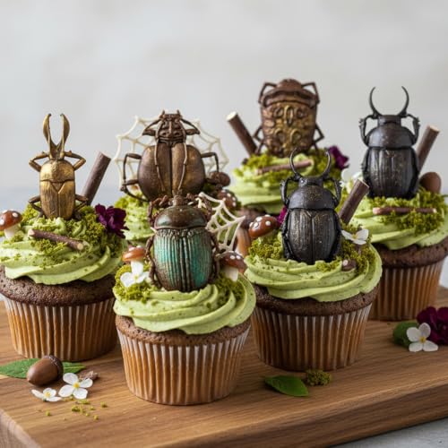 Silicone Beetle Molds for Cake Decorating Insect Candy Mold - 8 Shapes