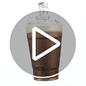 Handcrafted Glass Christmas Ornament - Peppermint Mocha Coffee Holiday Decoration