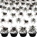 Edible Halloween Spider Cupcake Toppers - Realistic Design 21, 60 Pack