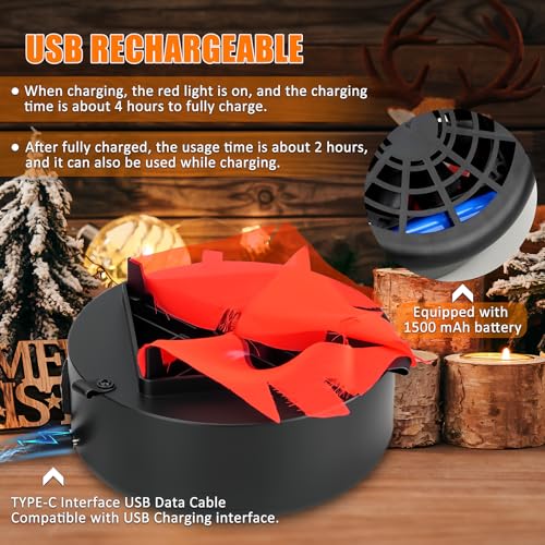 3D Fake Fire Flame Lamp USB Rechargeable LED Effect Light Halloween Christmas Decor